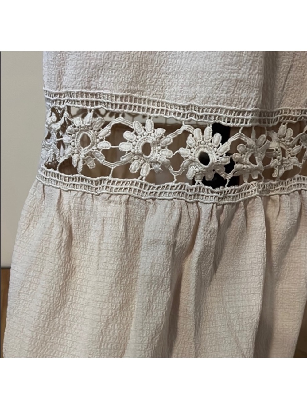 SHEIN • Women’s XS • Sleeveless Lace Trim Maxi Dress • Cream • Boho, Festival - Picture 4 of 7
